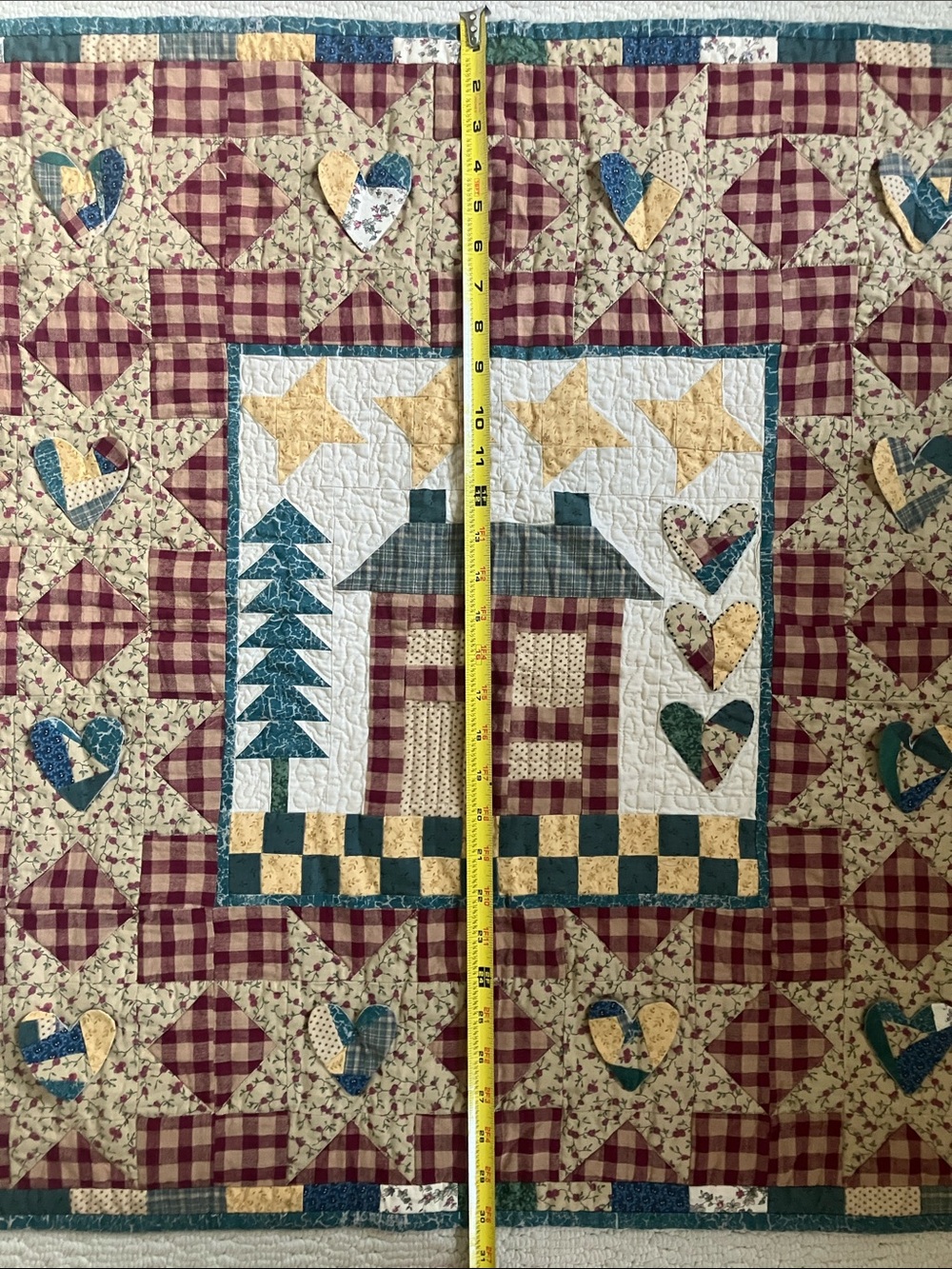 Country Patchwork Quilt 30” x 30” Square Tablecloth Centerpiece or Display - Picture 9 of 9